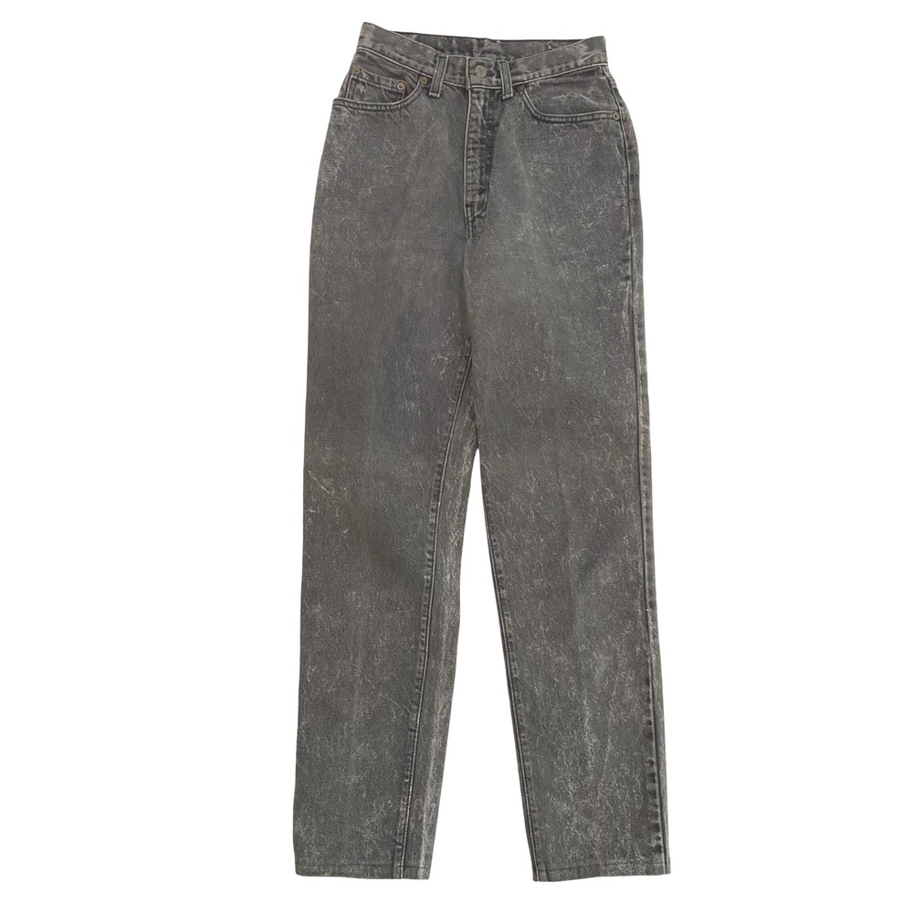 Vtg 1987 Levi's 17505 Black Acid Wash Jeans Made in‎ USA 26 High Rise Mom Grunge